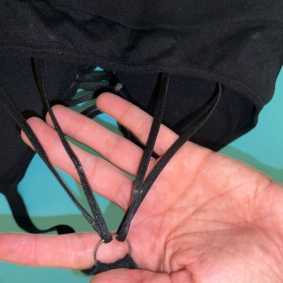Strappy sports bra black corset style size M - Picture 4 of 7